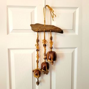 Gorgeous Vintage macrame mixed media hanging art piece